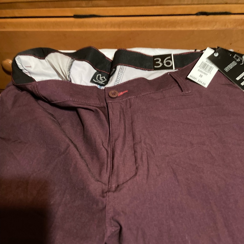 Mens hybrid shorts burgundy